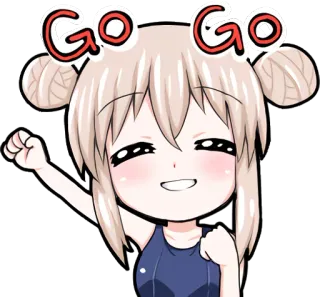 ✊ d9f65c74 GO GO Anime, Ragazza, Go Go, Incoraggiamento, Carino, Felice telegram sticker