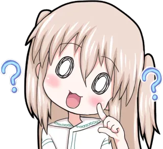 ❓ e1418b7e Anime, Ragazza, Domanda, Confusa, Pensando, Cartone animato telegram sticker