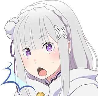 😱 af88d287 Emilia Re:Zero Anime, Emilia, Re:Zero, Sticker, Sorpreso telegram sticker