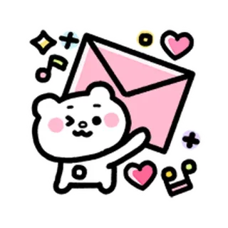 💨 4acb4296 ours, enveloppe, mignon, kawaii, courrier, lettre, amour telegram sticker