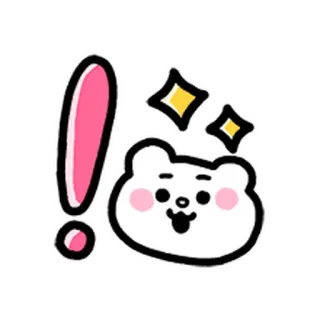 💨 6a504146 dessin animé, ours, mignon, paillettes, point d'exclamation telegram sticker