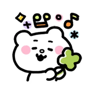 💨 7a004faf ours, dessin animé, chance, trèfle, mignon, kawaii, joyeux telegram sticker