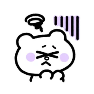 💨 b2d00008 ours, triste, contrarié, stressé, dessin animé, kawaii telegram sticker