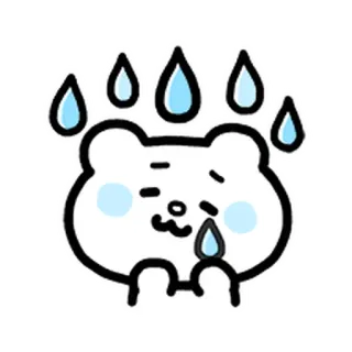 💨 d22619d3 triste, pleurs, ours, dessin animé, autocollant, émotionnel, larmes, kawaii telegram sticker