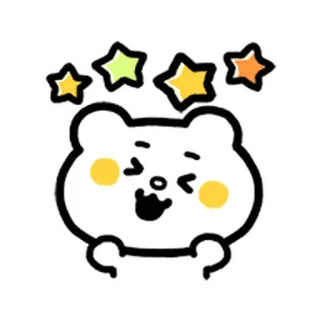 💨 fa0df3e4 ours, dessin animé, étoiles, mignon, kawaii, autocollant telegram sticker