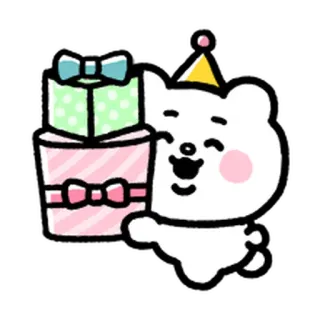 💨 bbcae9bb หมี, ของขวัญ, ของขวัญวันเกิด, วันเกิด, ฉลอง, การ์ตูน whatsapp sticker