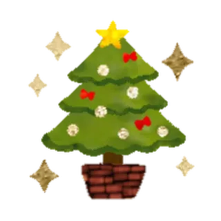 🎄 fcbedfb8 albero di natale, natale, vacanza, decorazione, stella, fiocchi, ornamenti whatsapp sticker