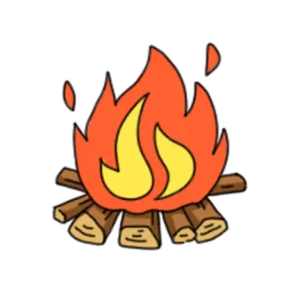 🏕 a4e13d0f fuoco, campeggio, legna, fiamma, falò, calore telegram sticker