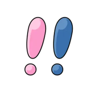 🏕 e6df2b26 Punti esclamativi, Rosa, Blu, Cartone animato, Carino telegram sticker