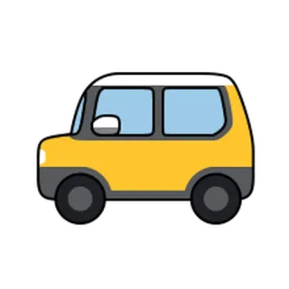 🏕 eb8877fd auto, veicolo, giallo, cartone animato, trasporto telegram sticker