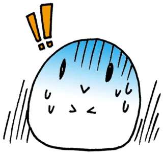 ‼️ 67a35f96 Blob, Keringat, Gugup, Takut, Emosi, Kartun, Tanda seru whatsapp sticker