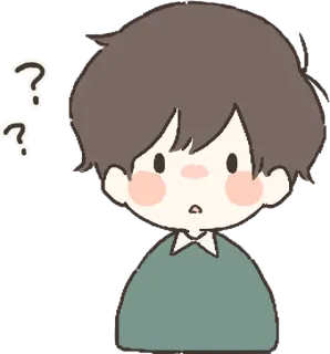 😦 8752edb2 问题, 困惑, 思考, 卡通, 男孩, 怀疑 telegram sticker