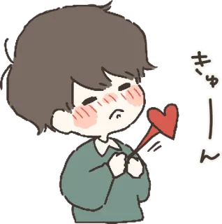 💓 f187b6b5 きゅーん 可爱, 爱心, 爱, 脸红, 卡通, 卡哇伊 telegram sticker