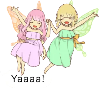 😘 082fa206 Yaaaa! fee, anime, cartoon, niedlich, kawaii, mädchen, fröhlich telegram sticker