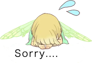 🙇‍♀️ 9bd9147f Sorry.... fee, entschuldigung, sorry, süß, flügel, anime, weinen telegram sticker