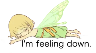 😣 a47821a3 I'm feeling down. fee, traurig, emotional, süß, flügel, niedergeschlagen telegram sticker