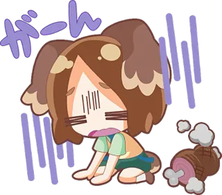 😩 1aa52479 がーん anime, cartoon, cute, rabbit, sad, japanese whatsapp sticker