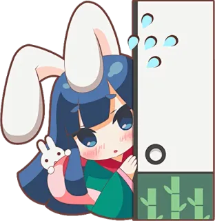 😳 511fdec8 anime, rabbit, girl, scared, cute, kawaii whatsapp sticker