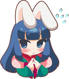 😳 88e01844 anime, kawaii, cute, manga, cartoon, rabbit, chibi, bunny whatsapp sticker