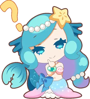 🙂 af23fafa mermaid, cartoon, cute, starfish, character, ocean whatsapp sticker