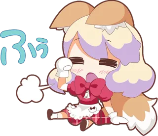 😚 af9b805e ふう anime, cute, dog, cartoon, chibi whatsapp sticker
