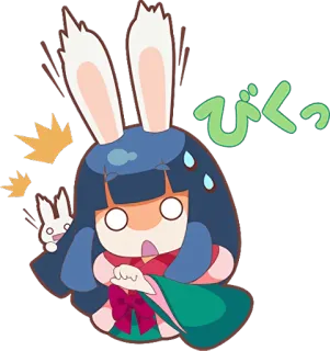 😱 fa48b147 びっくり anime, bunny, shock, cute, rabbit, Japanese whatsapp sticker
