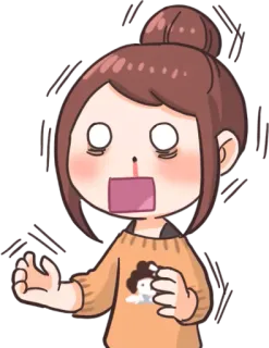 😳 085d198b shocked, surprised, cartoon, woman, emotional, expression whatsapp sticker