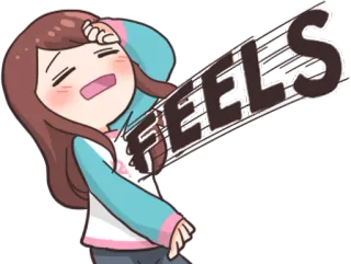 💘 8bd3e238 FEELS feels, emotion, cartoon, illustration, sad, tired whatsapp sticker