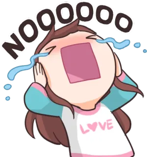 😭 c21d4a78 NOOOOO cry, sad, anime, cartoon, emotional, distressed, no whatsapp sticker