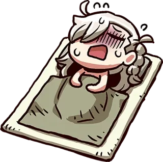 😴 5e45a6d1 mengantuk, tempat tidur, kartun, lelah, anime telegram sticker