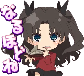 🤣 98dce40b なるほどね anime, manga, cartoon, girl, book, thinking telegram sticker