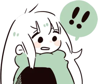 ‼️ 11392117 !! surprised, exclamation, shocked, anime style, worried, alert whatsapp sticker