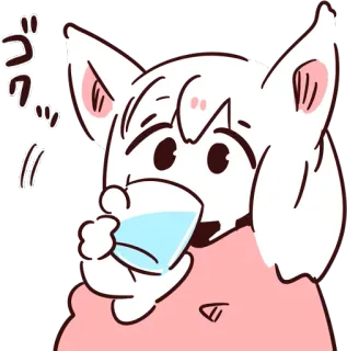 🥛 28cd25f7 ゴクゴク anime, cartoon, drinking, thirsty, cute, manga whatsapp sticker