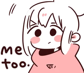 👍 b7b1f2cf me too meme, me too, cute, illustration, sticker, cartoon whatsapp sticker