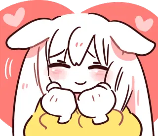 😍 d1658aaa cute, anime, kawaii, heart, happy, cartoon, chibi whatsapp sticker