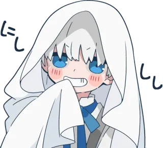 😁 ce00b452 にしし アニメ, マンガ, 可愛い, 幽霊, シート, 照れ, キャラクター telegram sticker