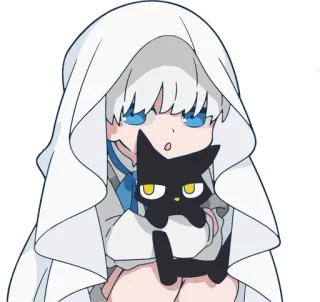🐱 875d683c Anime, Meisje, Kat, Schattig, Kawaii telegram sticker