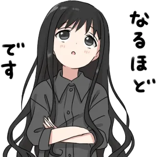 🤔 3acb6a5f なるほど…
です 动漫, 女孩, 可爱, 表情, 日本 whatsapp sticker