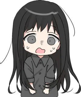 😱 054ab891 Anime, Chibi, Dibujo animado, Asustado, Nervioso, Chica anime, Preocupado whatsapp sticker