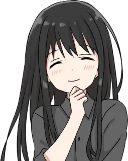 😂 3f857aec anime, chica, sonriendo, feliz, linda, personaje whatsapp sticker