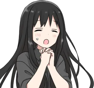 🙏 912557f5 Anime, Chica, Triste, Lindo, Suplicando, Manga, Dibujo animado whatsapp sticker