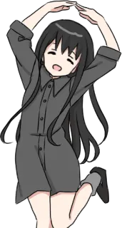 😄 b6f87345 anime, chica, linda, corazón, kawaii, manga, feliz whatsapp sticker