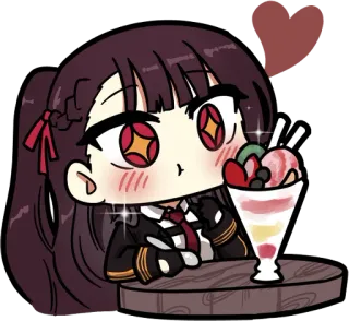 🤩 348eedd6 애니메이션, 치비, 디저트, 파르페, 귀여운, 소녀 telegram sticker