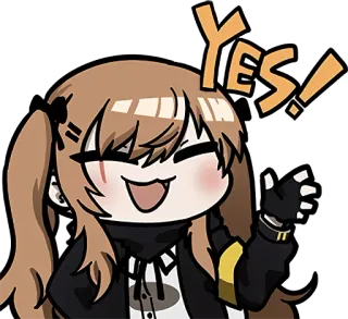 👍 6a94216b YES! 애니메이션, 네, 축하, 귀여운 telegram sticker