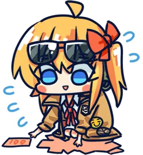 😓 fb626024 100 애니메이션, 카와이, 귀여운, 여자, 선글라스 telegram sticker