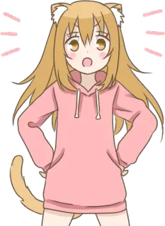 😲 404ed5c7 Anime, Chica, Gato, Orejas, Cola, Enojado telegram sticker