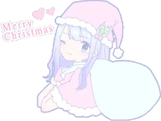 😉 8e42dc4f Merry Christmas Anime, Natal, Imut, Kawaii, Sinterklas, Liburan telegram sticker