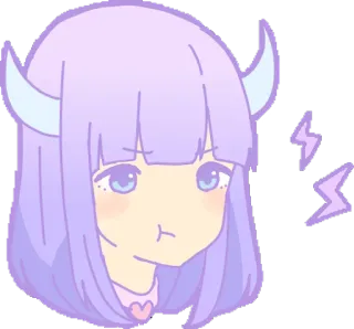 😈 9e712671 Anime, Iblis, Lucu, Pastel, Kawaii, Gadis, Tanduk telegram sticker