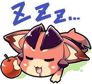 😴 265ca026 ZZZZ... спящий, милый, мультфильм, животное, zzz, яблоко telegram sticker