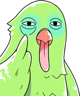 😜 678a0639 птица, оскорбительный, средний палец, мультфильм telegram sticker